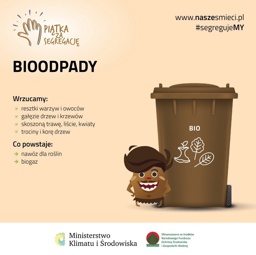 Zasady segregacji bioodpadów. pełna treść w informacji